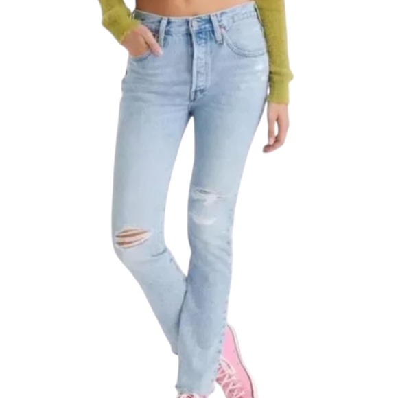 LEVI’S 501 Skinny High Rise Jeans in Medium Wash - Picture 1 of 9